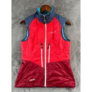Ortovox Vest Women Small Red Blue Swisswool Piz Grisch Reversible Full Zip